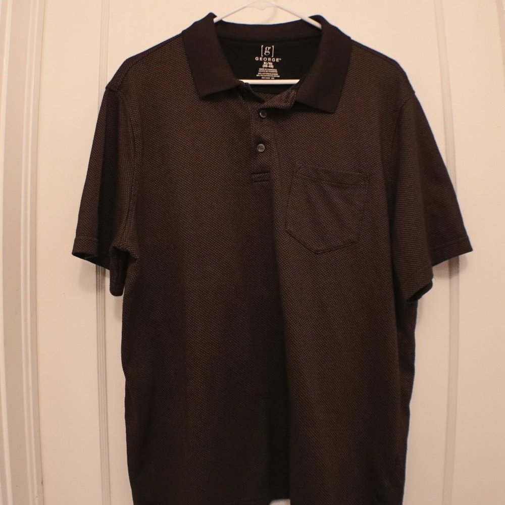 George XL black print pullover pocket shirt